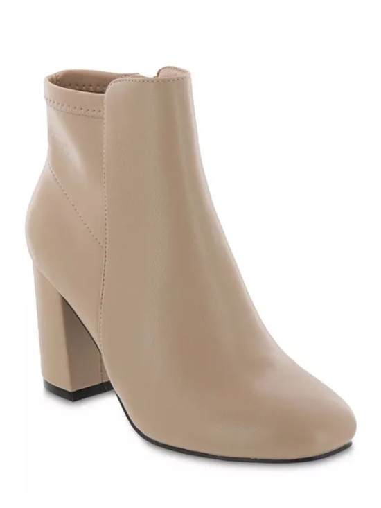 MIA Shoes - MIA Beige Block Heel Ankle Booties | Size 9 NEW